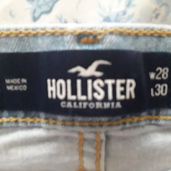 Hollister mens 28x30 stonewash blue slim straight epic flex jeans - Picture 6 of 7